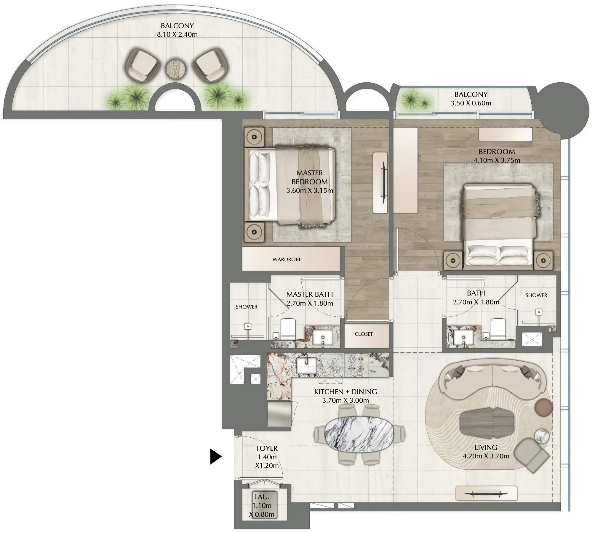 Floor plan — 2 BR