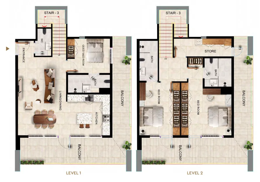 Floor plan — 3 BR