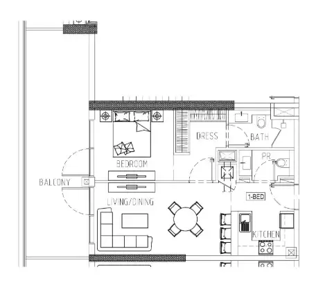 Floor plan — 1 BR