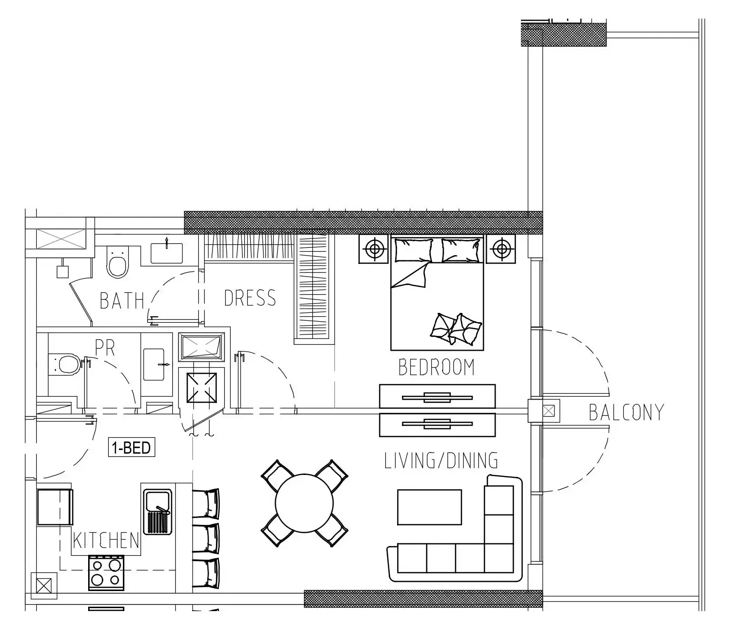 Floor plan — 1 BR
