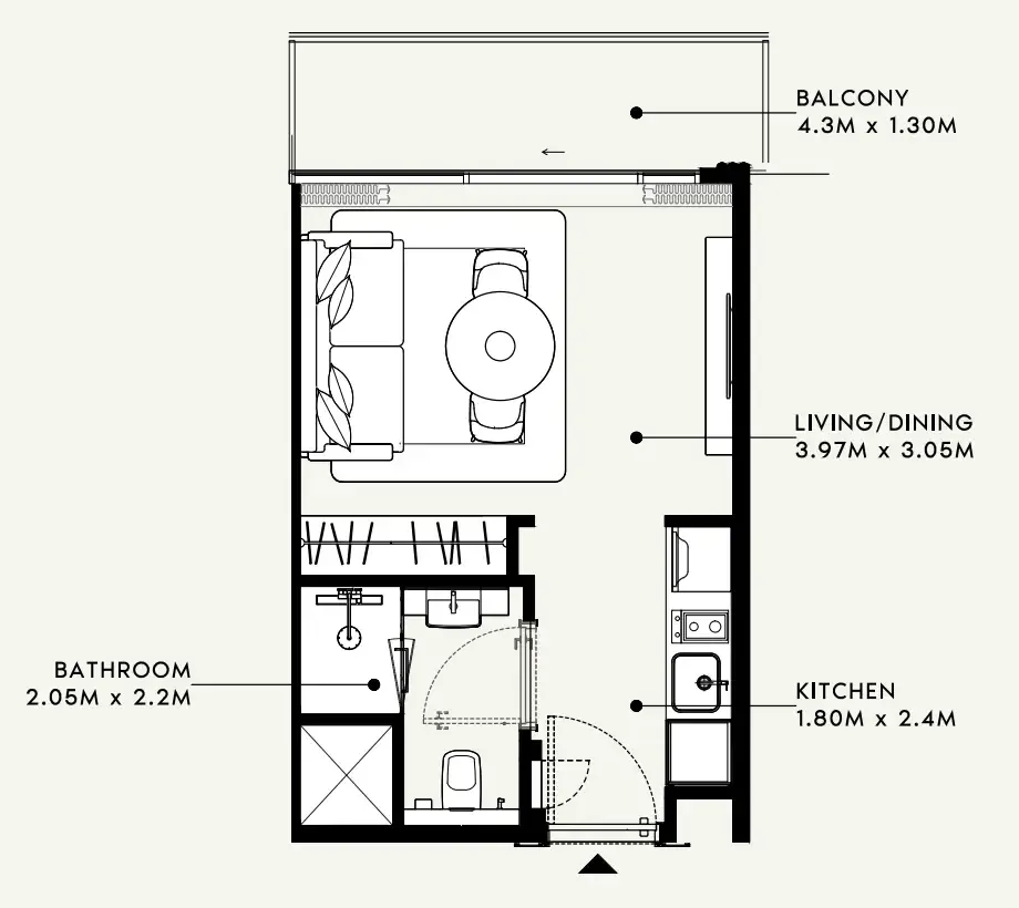 Floor plan — Studio