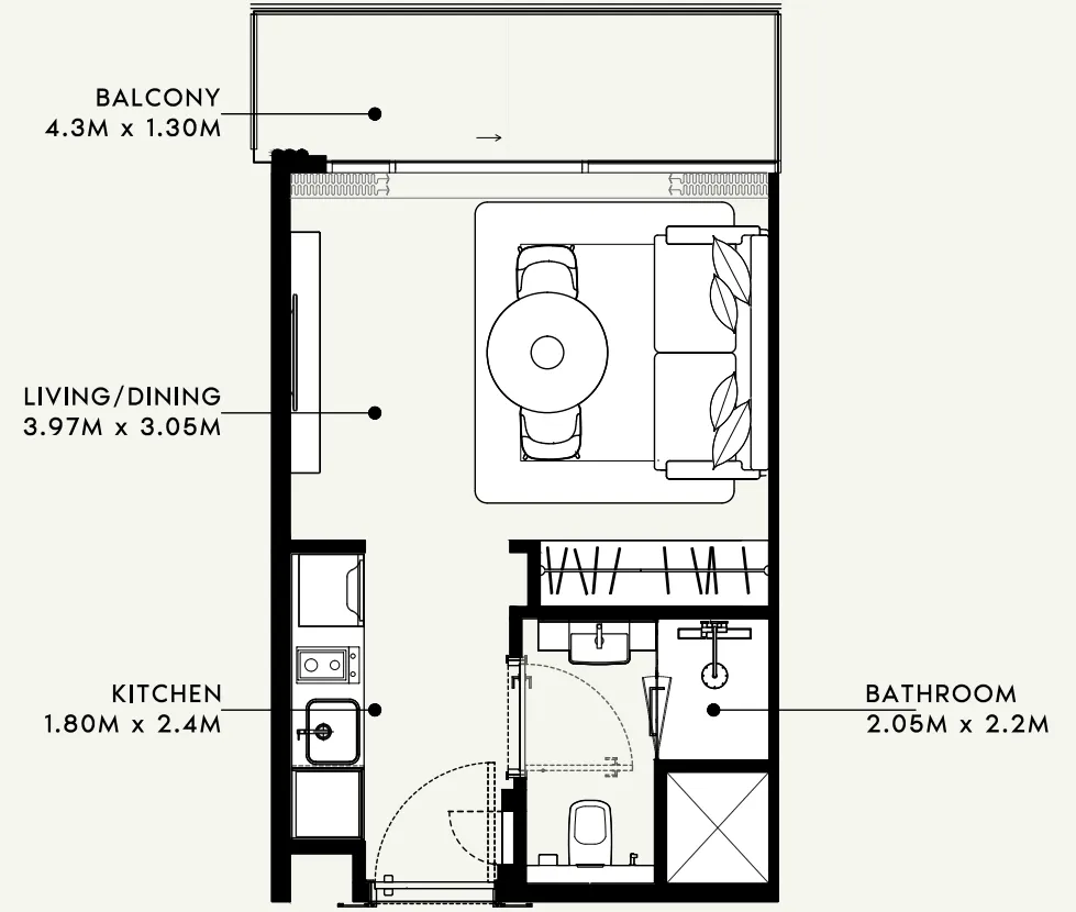 Floor plan — Studio