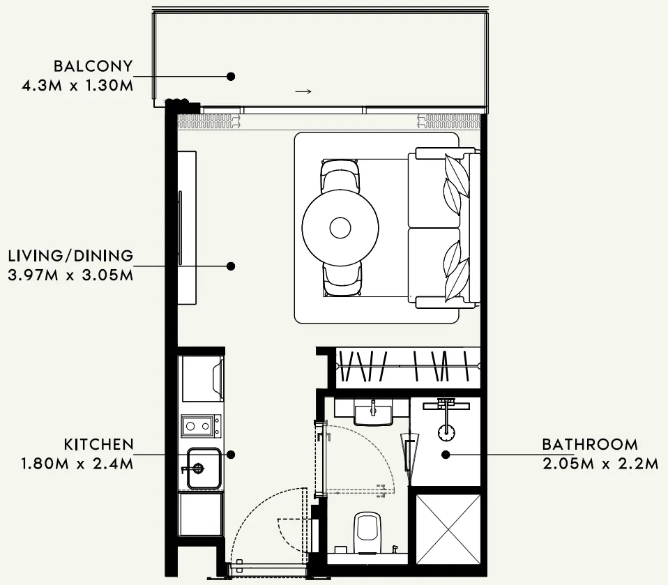 Floor plan — Studio