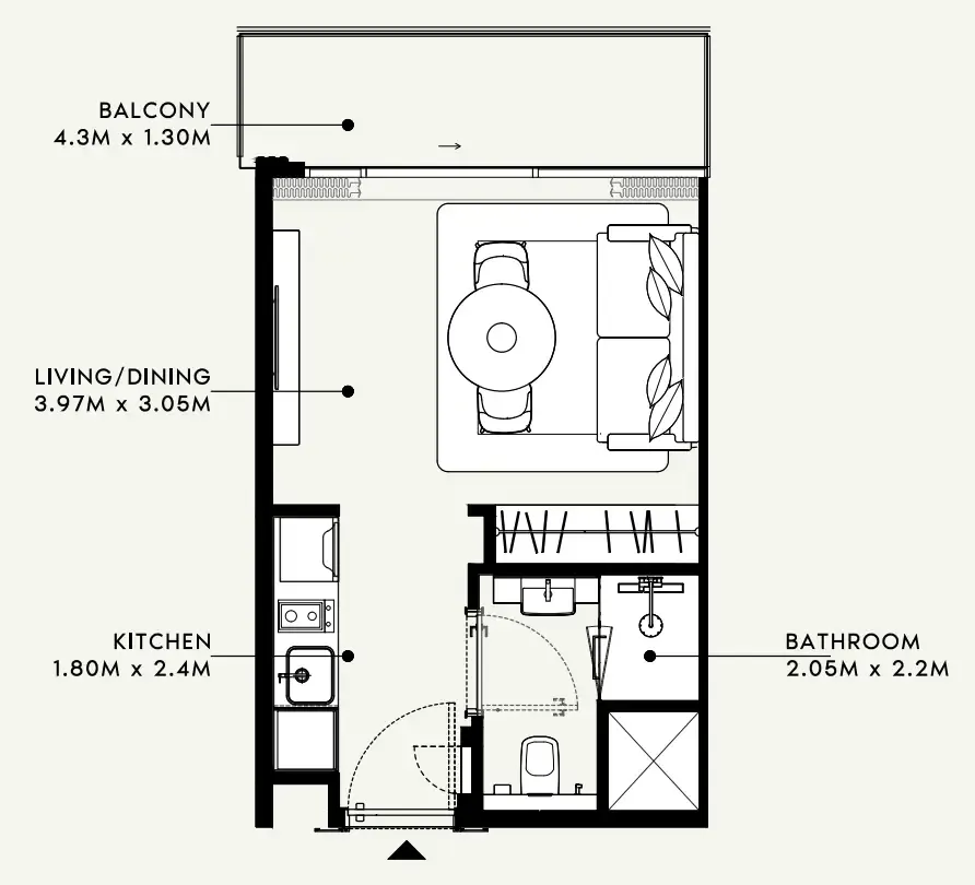 Floor plan — Studio