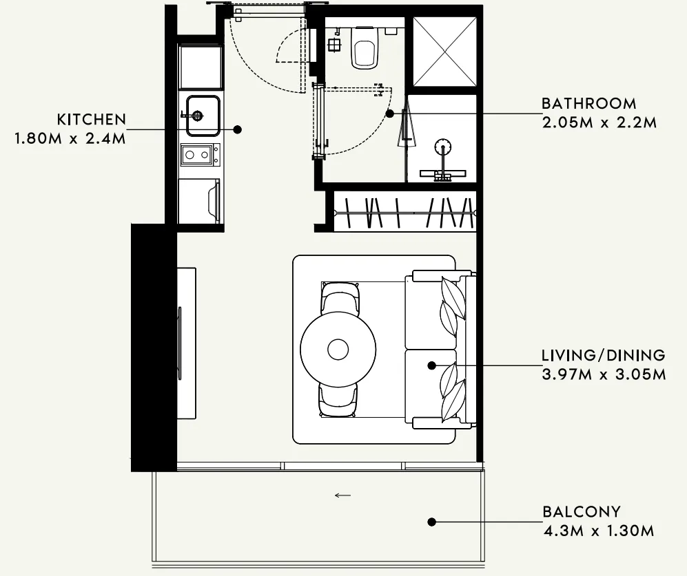 Floor plan — Studio