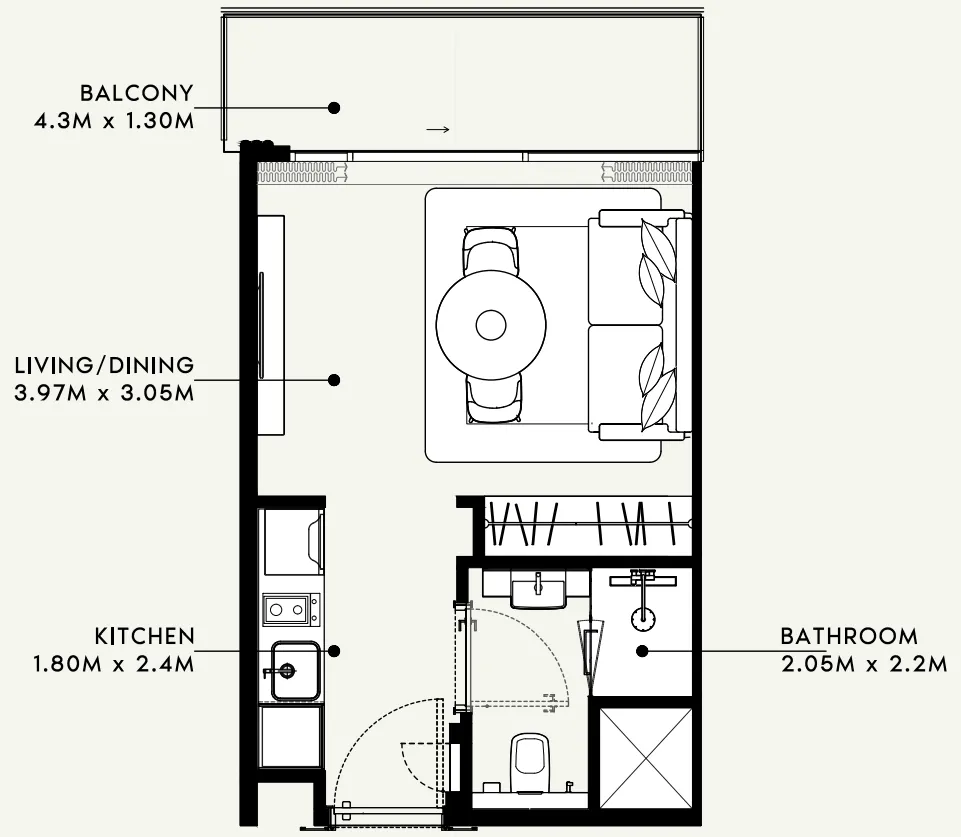 Floor plan — Studio