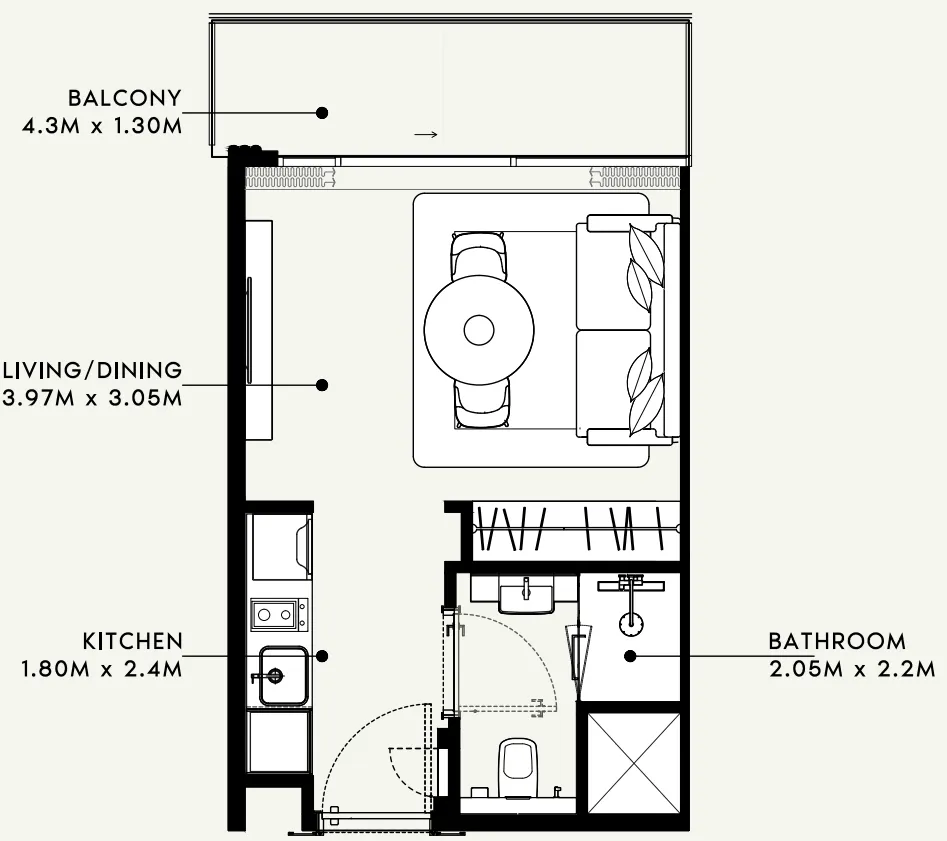 Floor plan — Studio