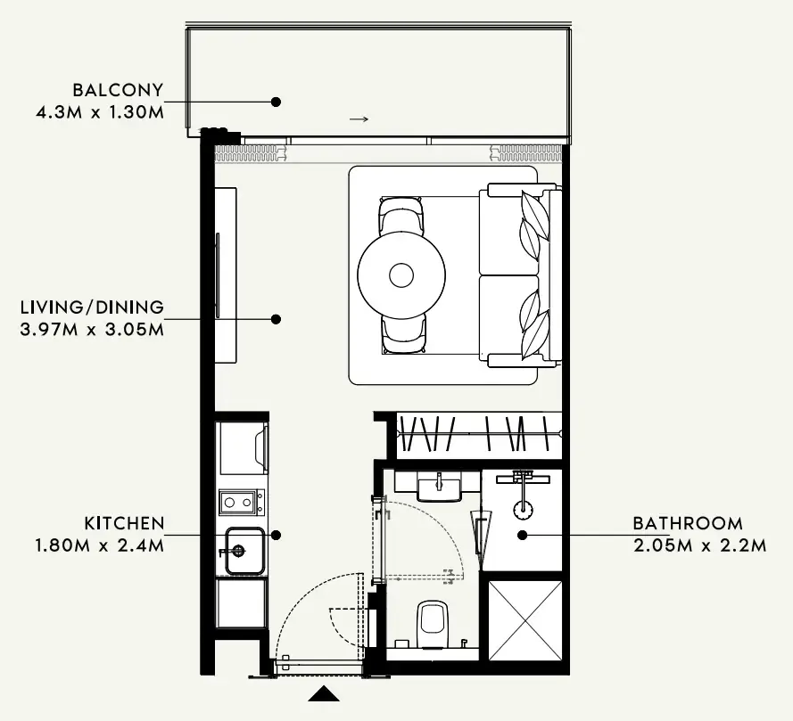 Floor plan — Studio