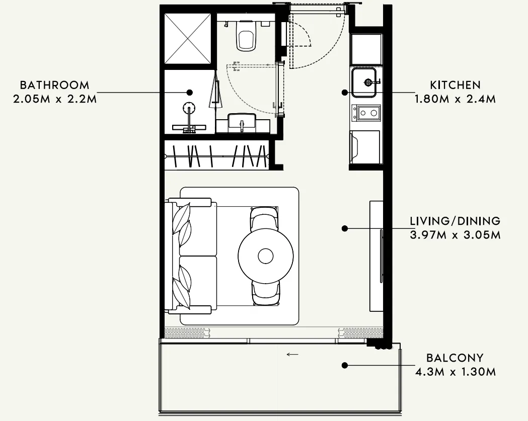 Floor plan — Studio