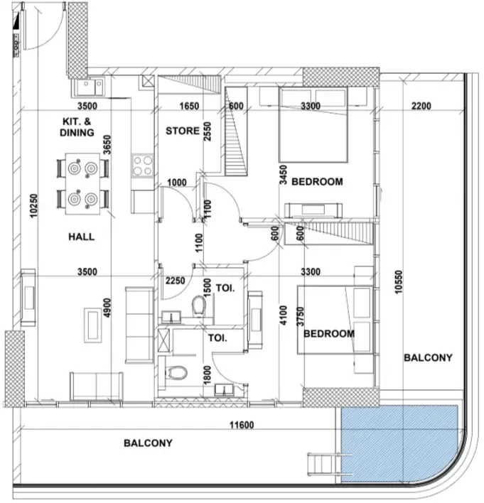 Floor plan — 2 BR