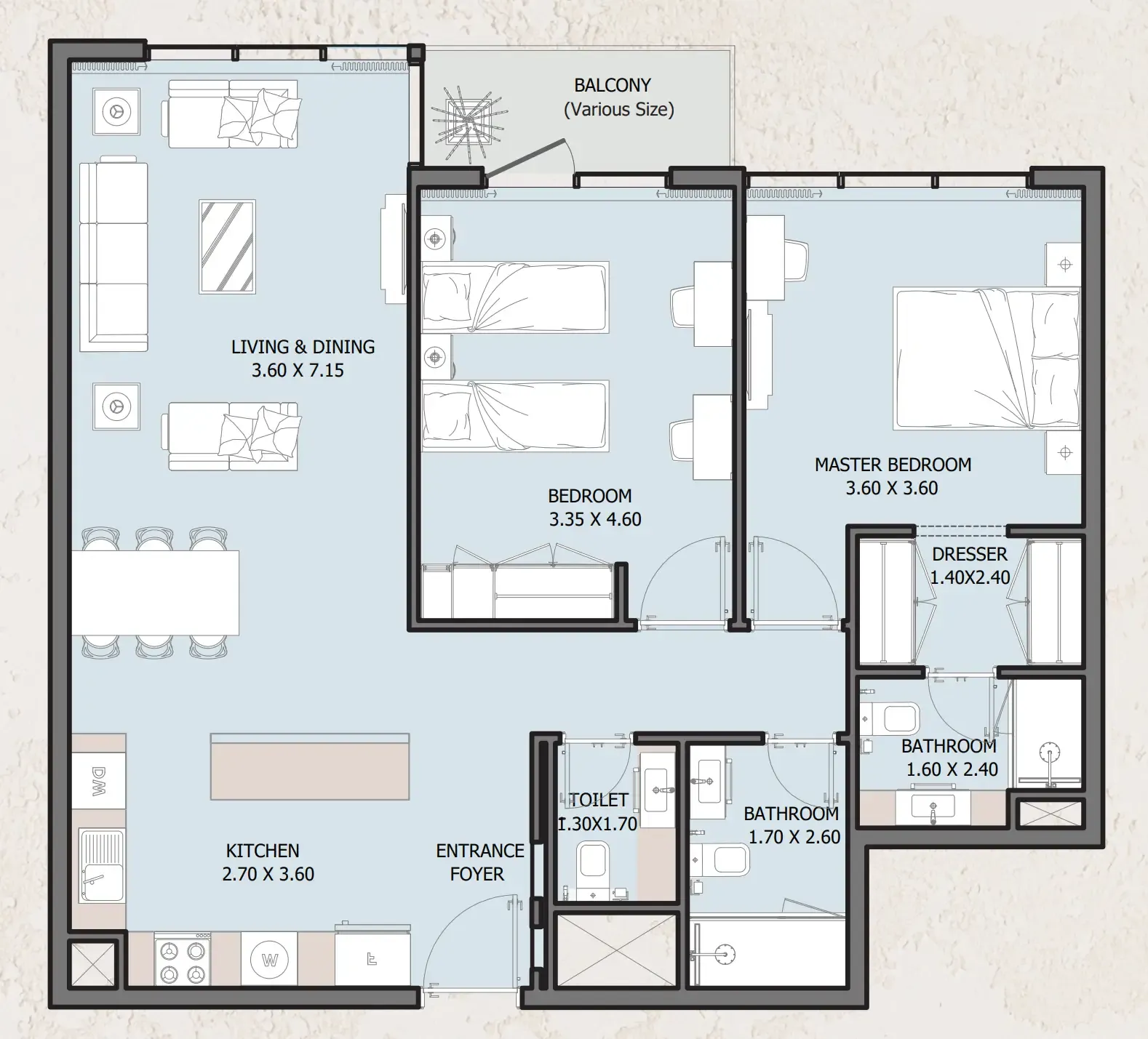 Floor plan — 2 BR