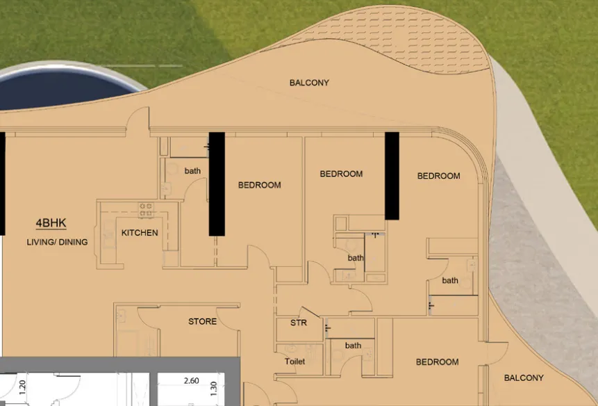 Floor plan — 4 BR