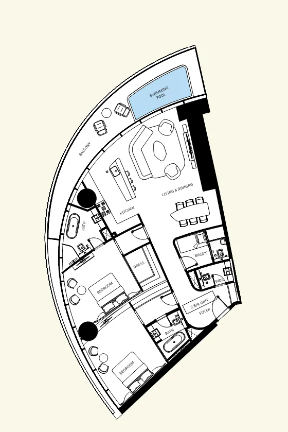 Floor plan — 2 BR