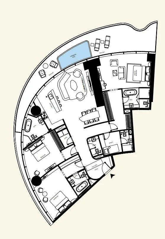 Floor plan — 3 BR
