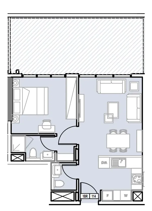 Floor plan — 1 BR