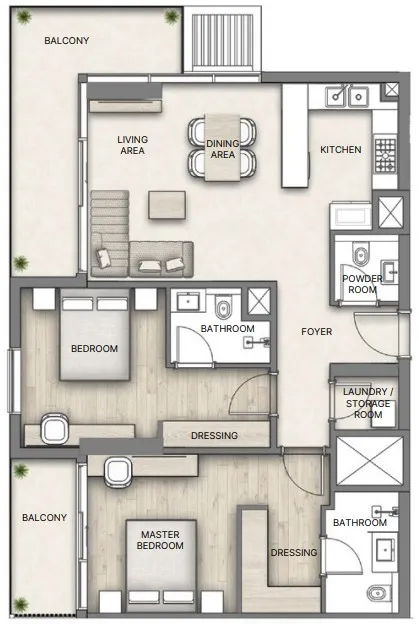 Floor plan — 2 BR