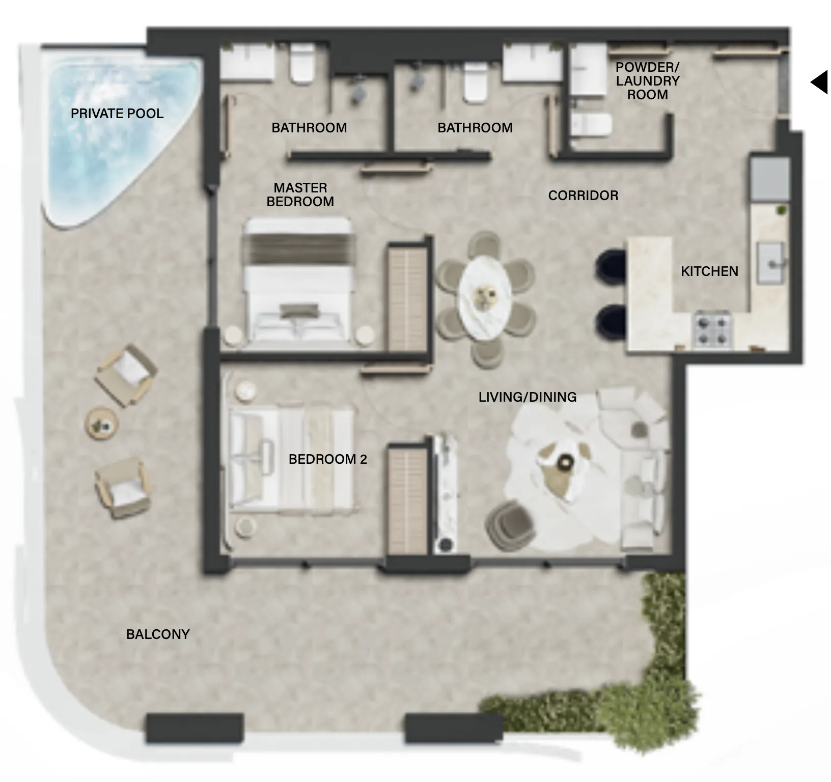 Floor plan — 2 BR