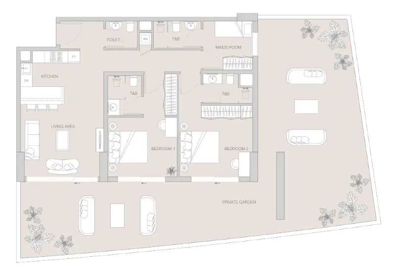 Floor plan — 2 BR