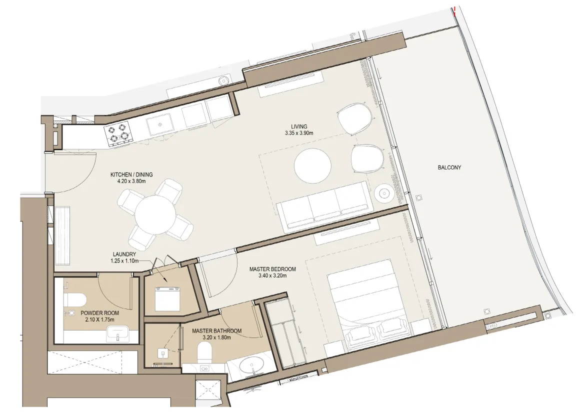 Floor plan — 1 BR