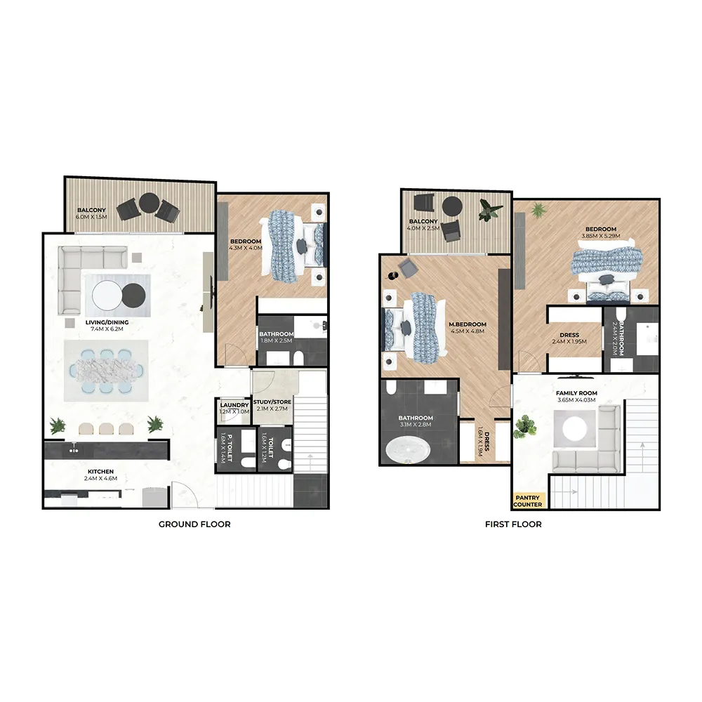 Floor plan — 3 BR