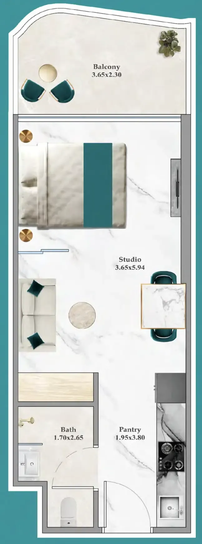 Floor plan — Studio