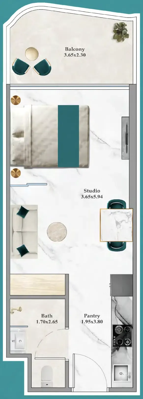 Floor plan — Studio