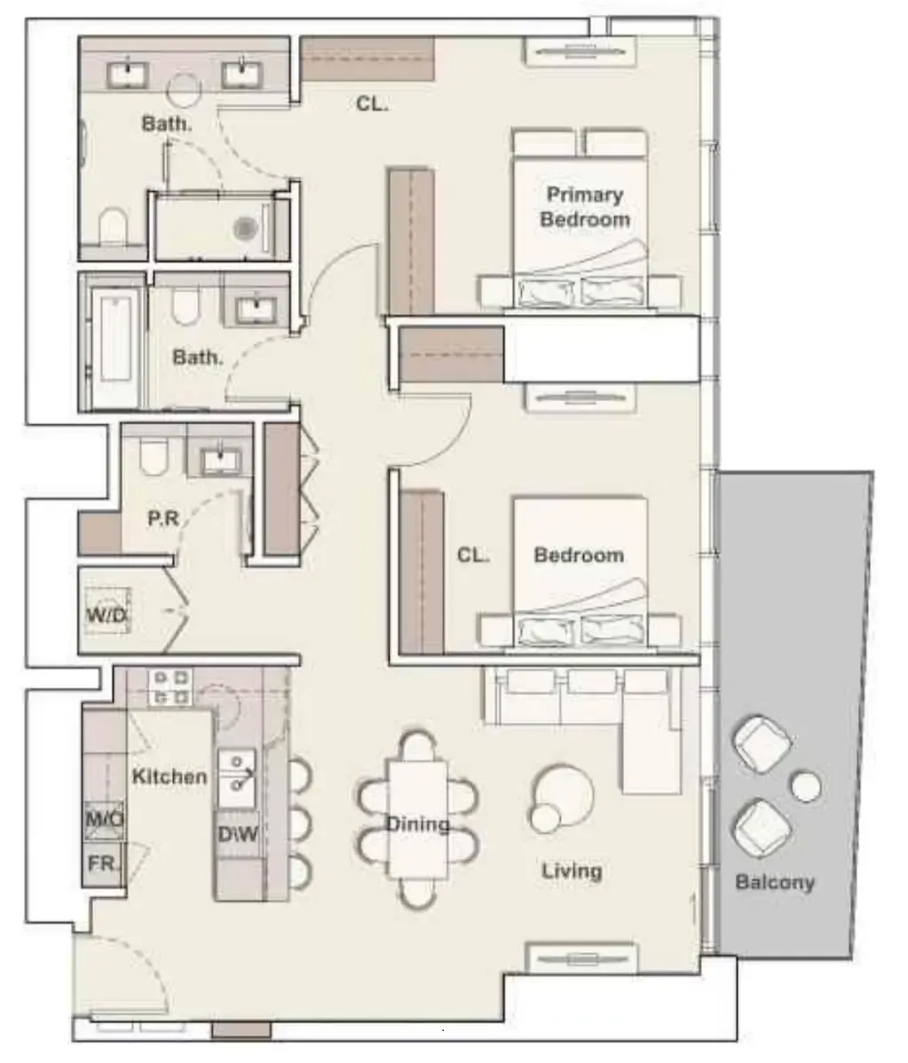 Floor plan — 2 BR