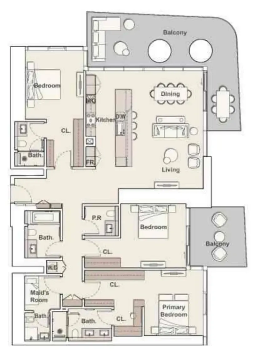 Floor plan — 3 BR