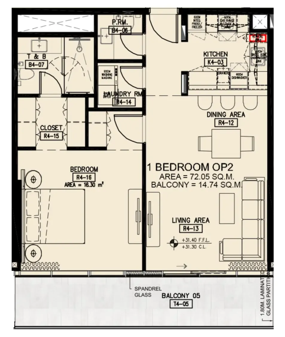 Floor plan — 1 BR