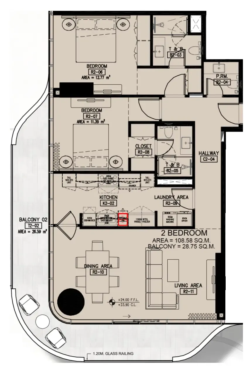 Floor plan — 2 BR