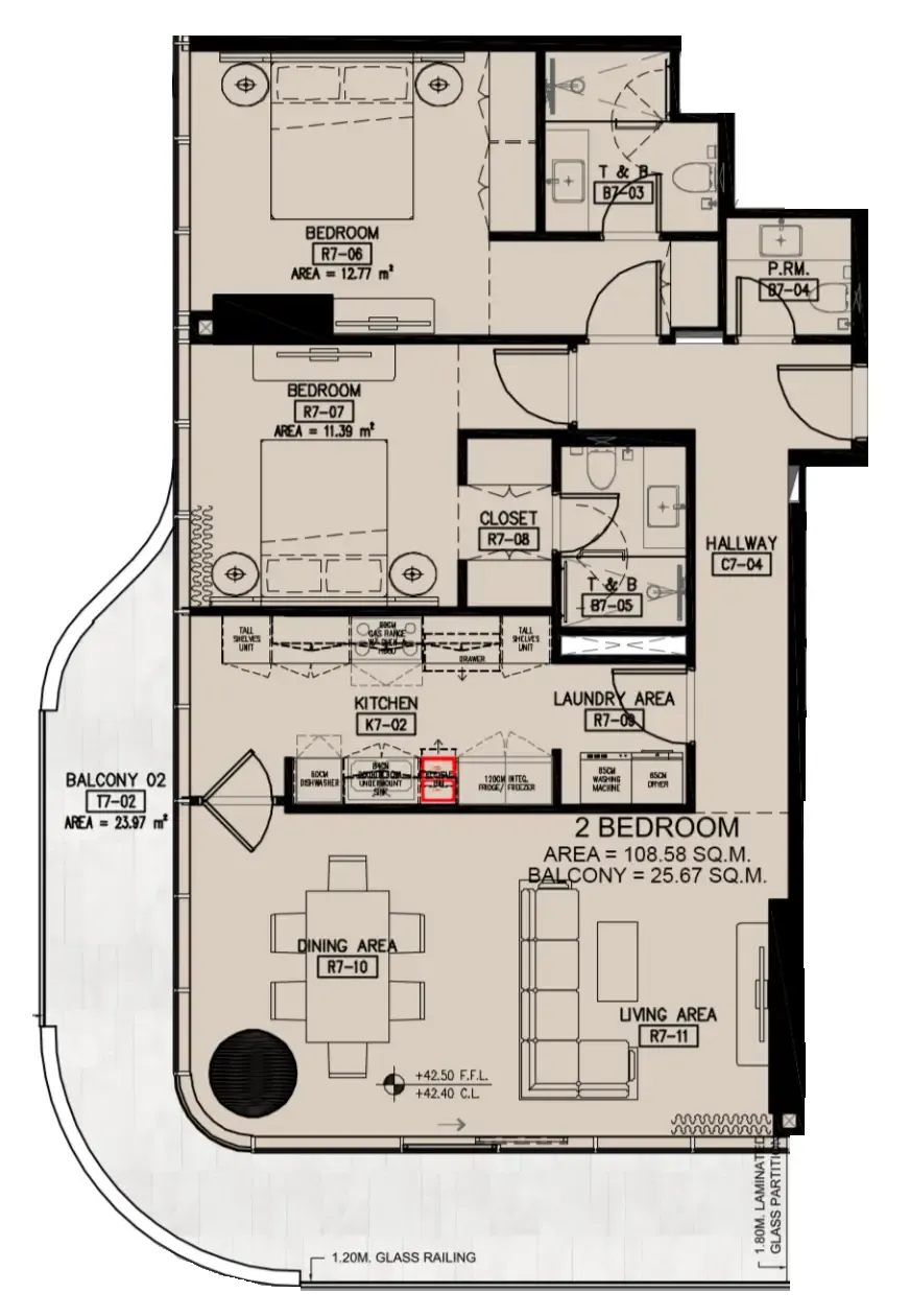 Floor plan — 2 BR