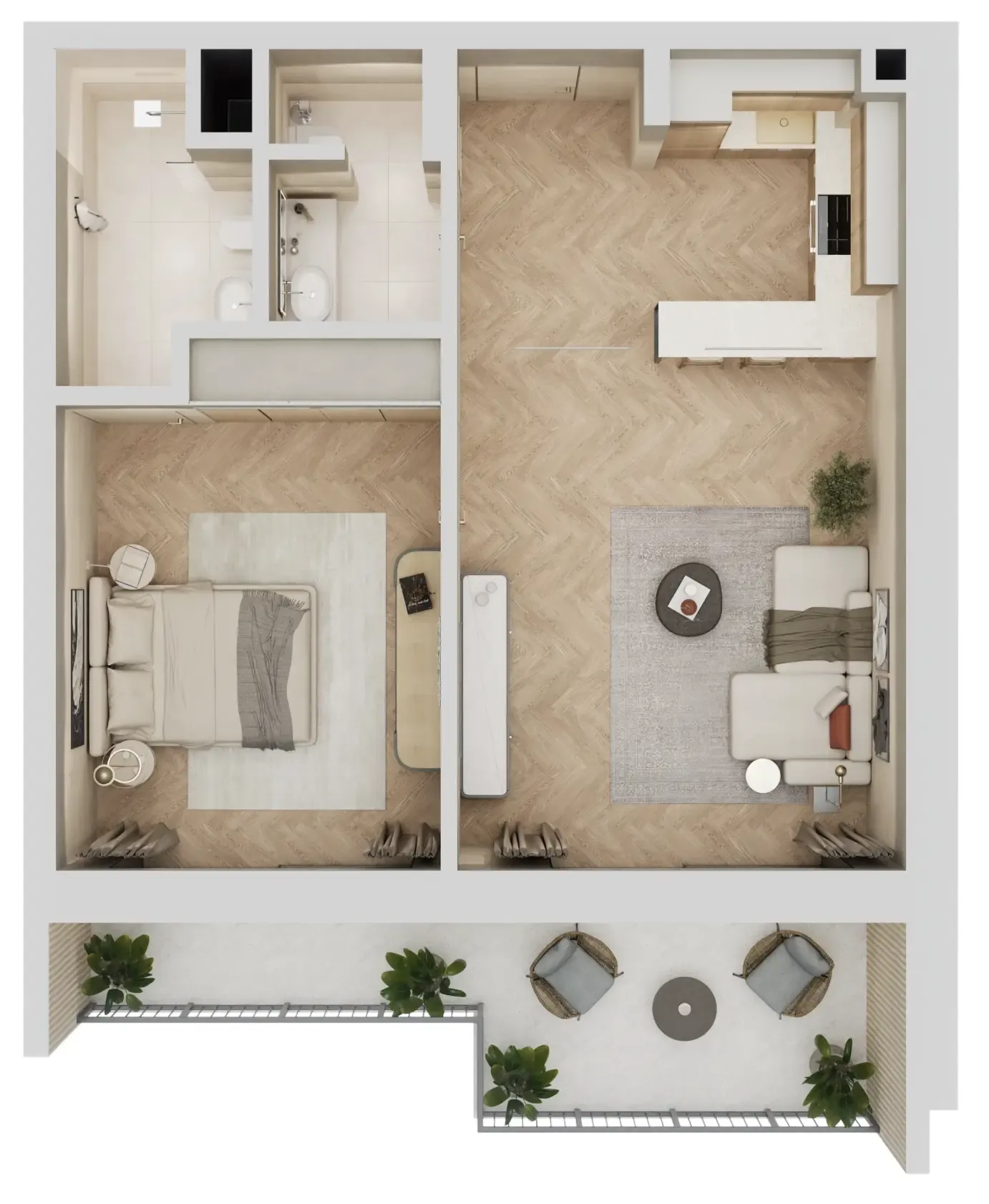Floor plan — 1 BR