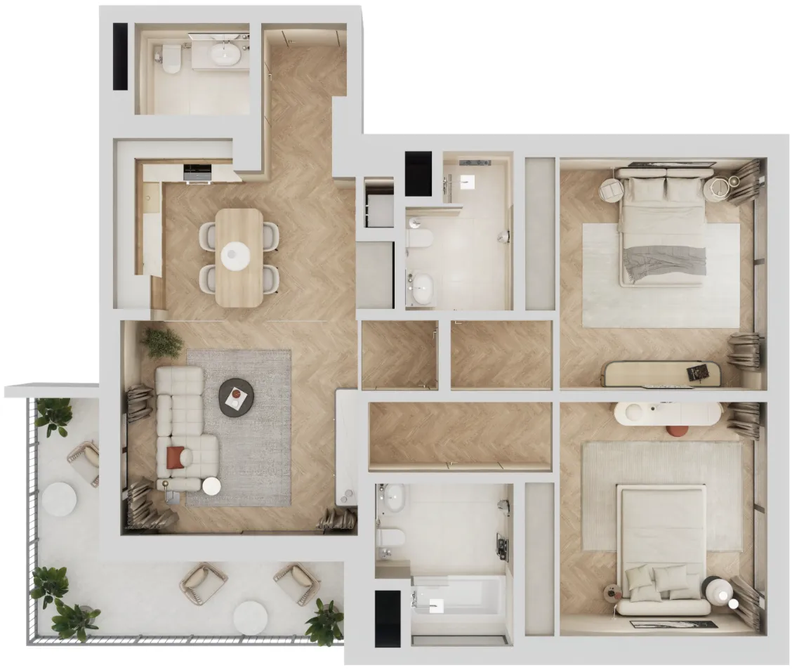 Floor plan — 2 BR