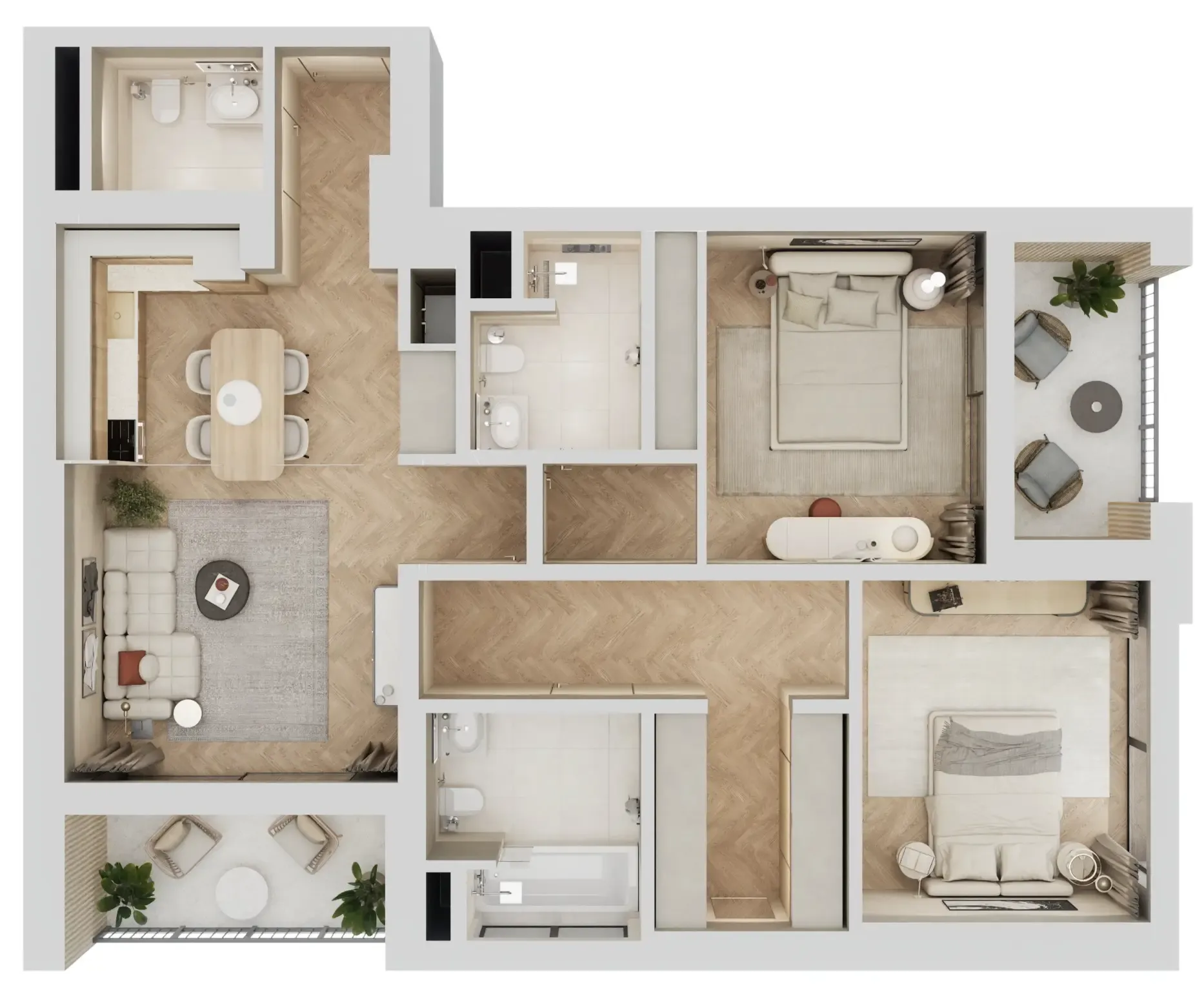 Floor plan — 2 BR