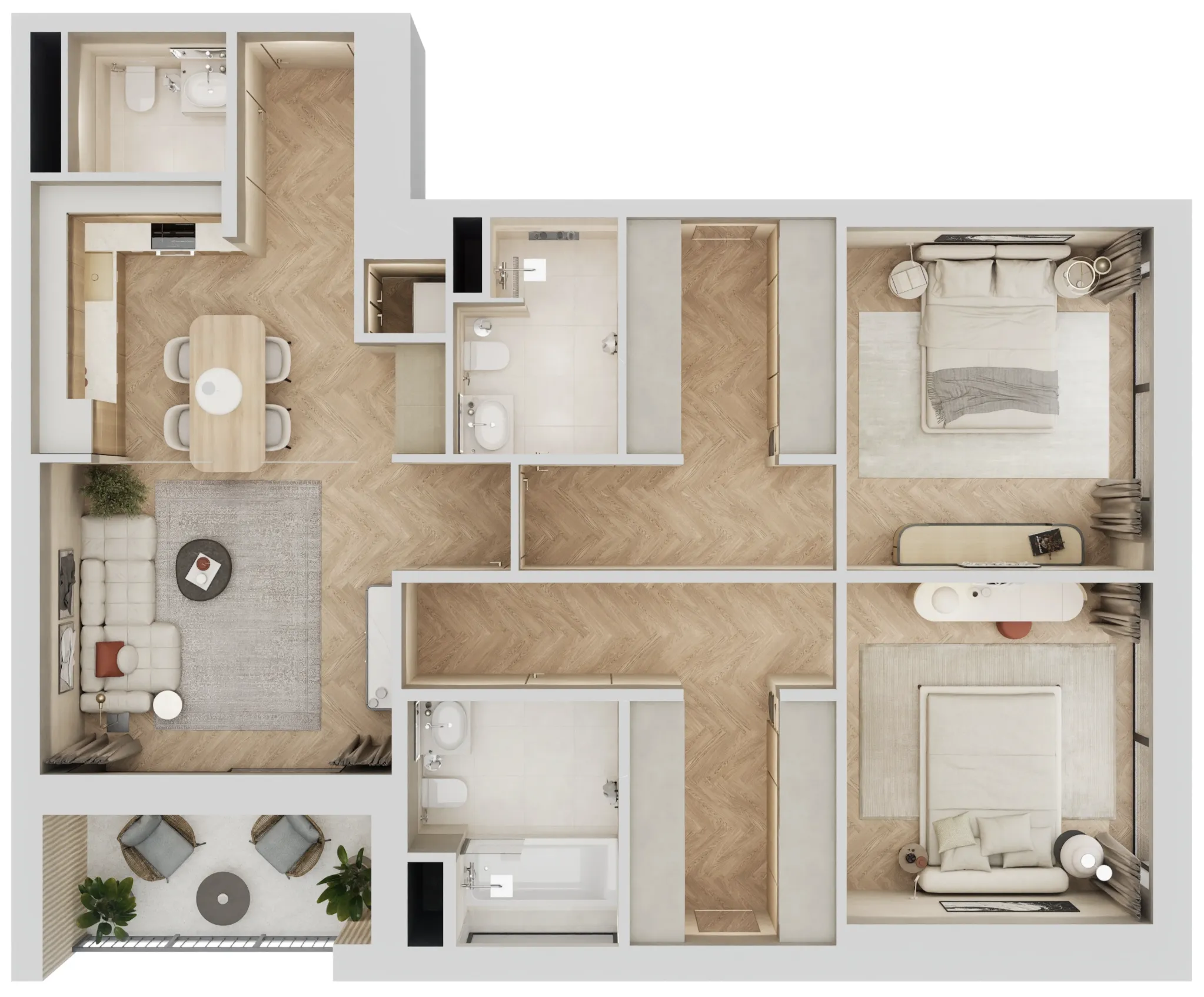 Floor plan — 2 BR