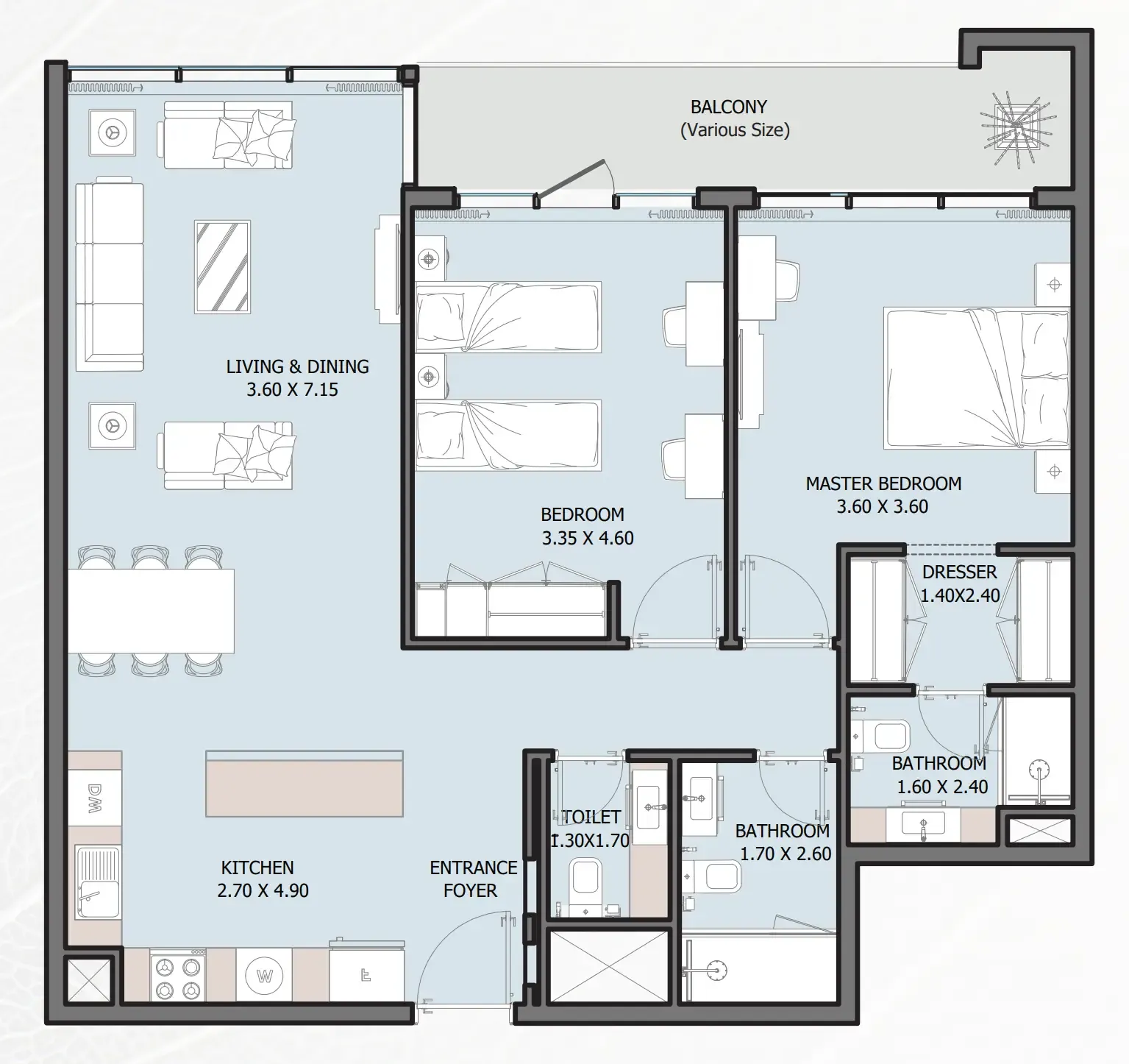 Floor plan — 2 BR