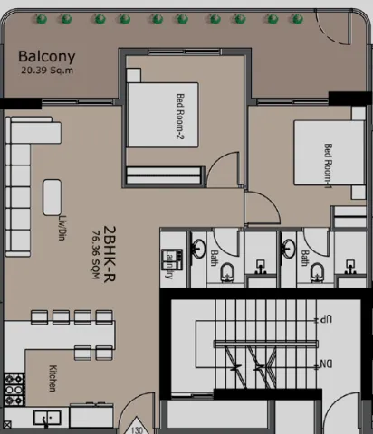 Floor plan — 2 BR