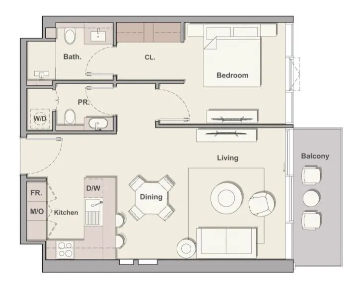 Floor plan — 1 BR