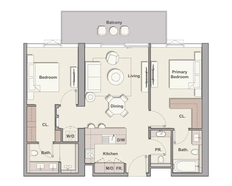 Floor plan — 2 BR