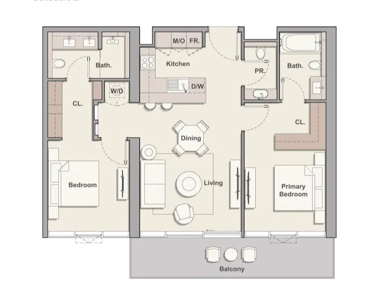 Floor plan — 2 BR