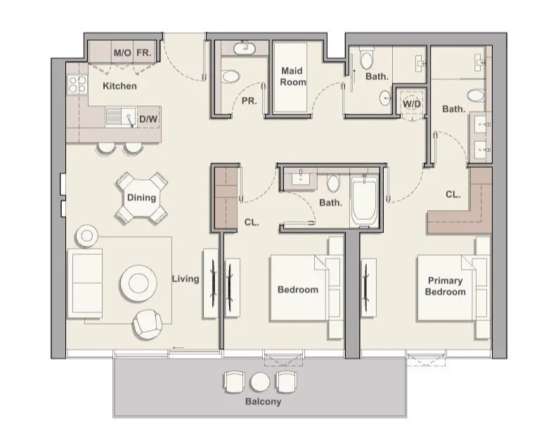 Floor plan — 2 BR