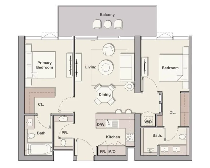 Floor plan — 2 BR