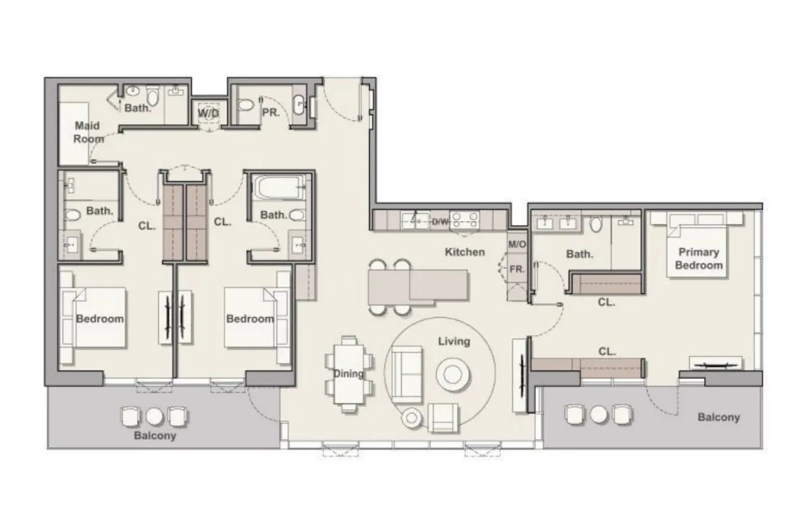 Floor plan — 3 BR