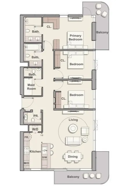 Floor plan — 3 BR