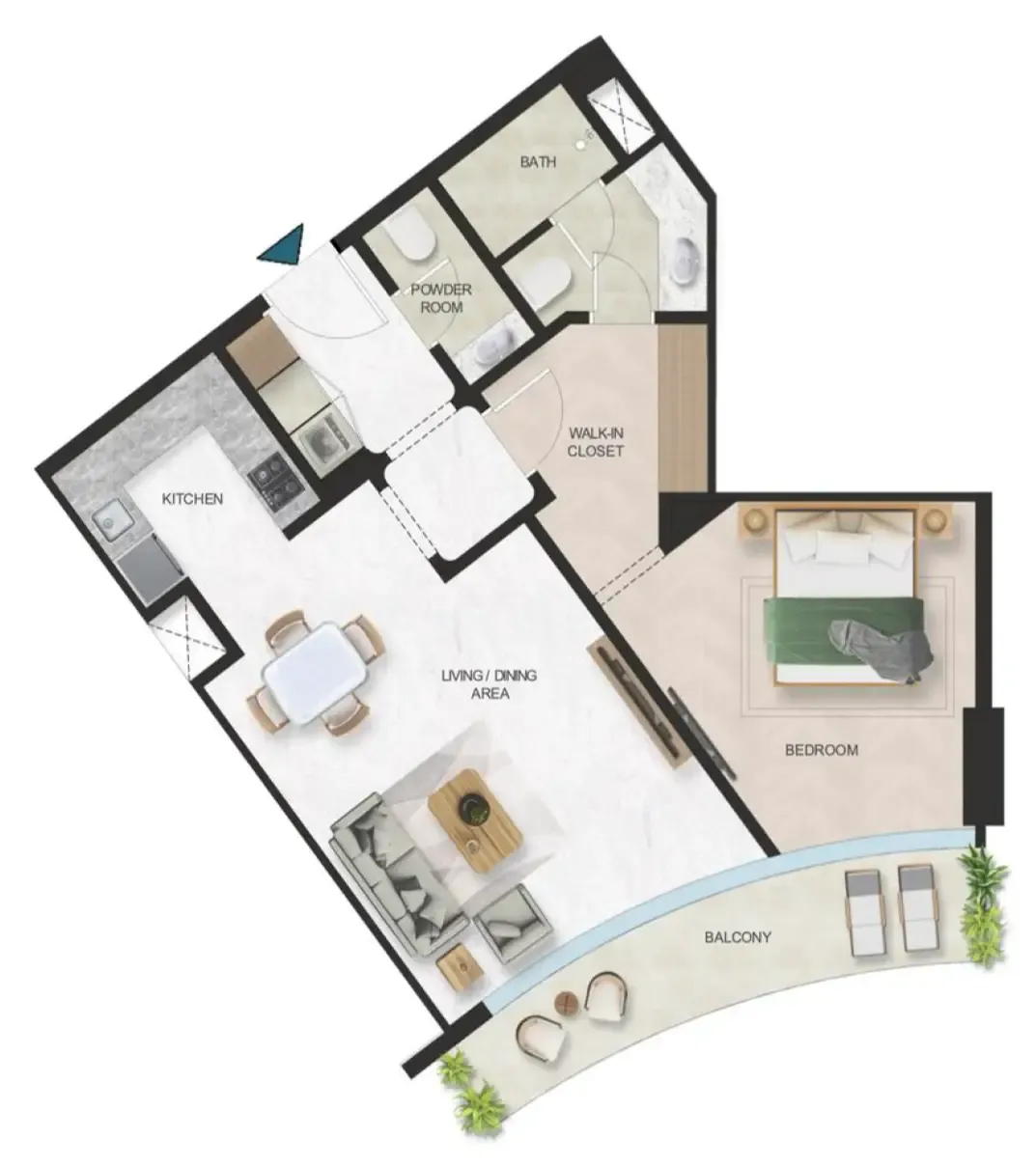 Floor plan — 1 BR