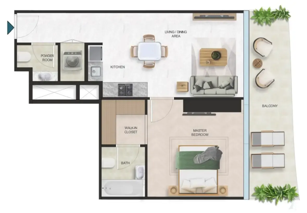 Floor plan — 1 BR