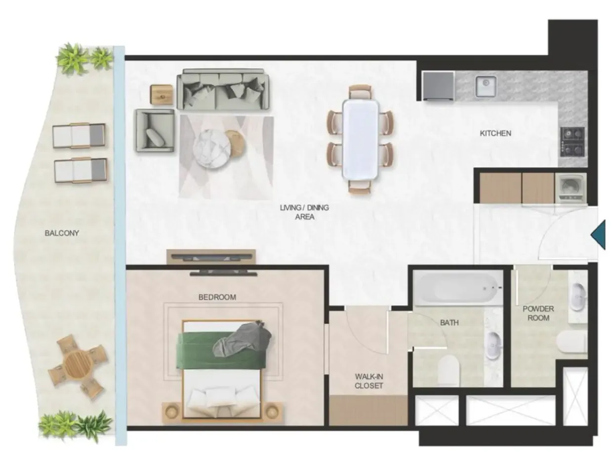 Floor plan — 1 BR