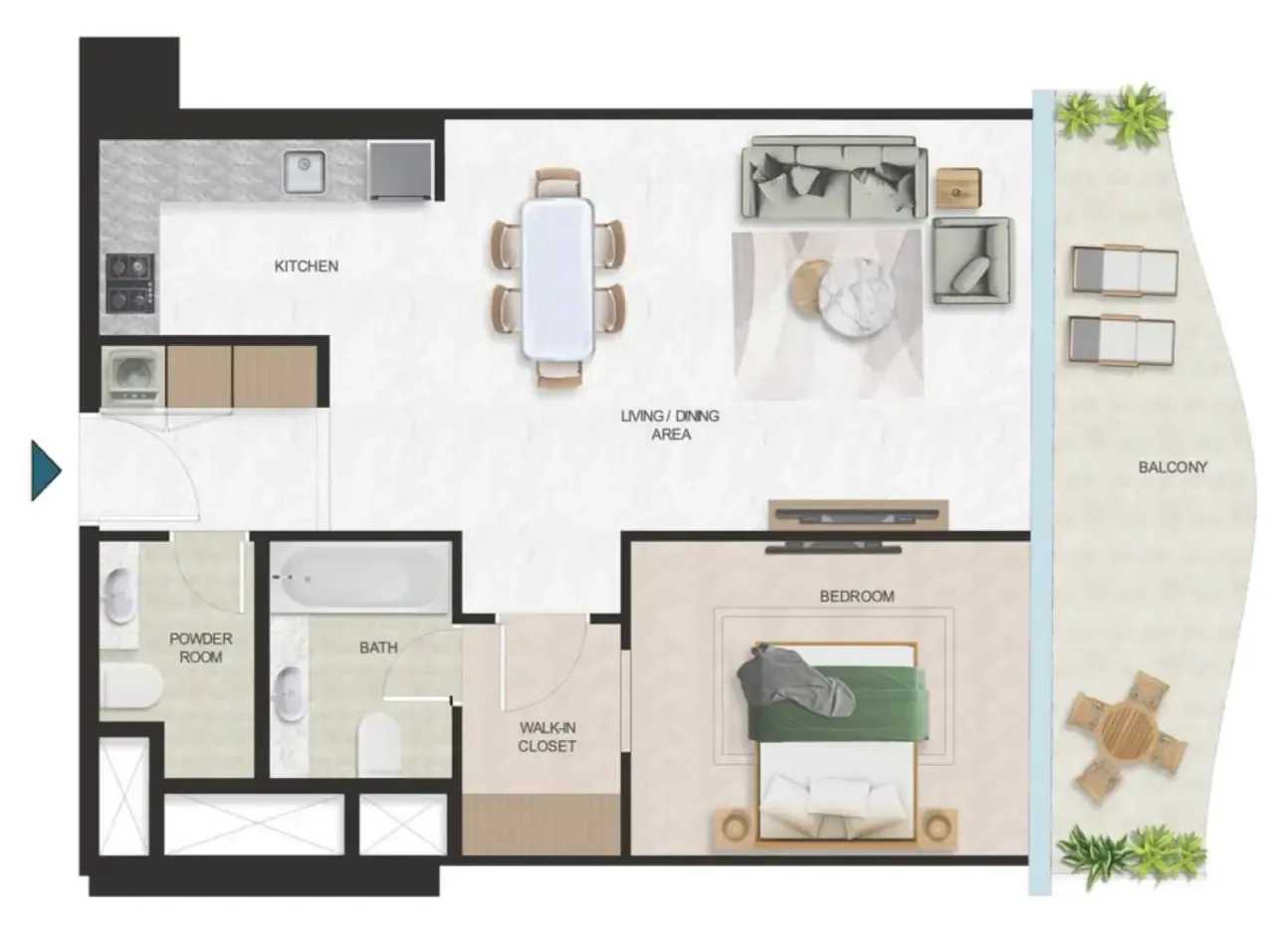 Floor plan — 1 BR
