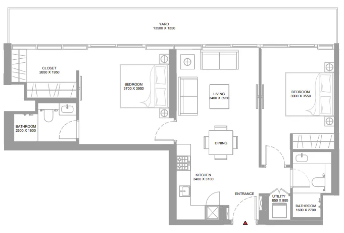 Floor plan — 2 BR