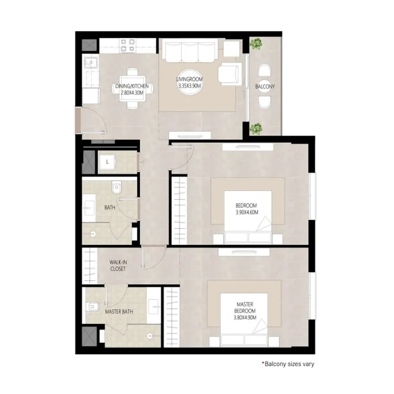 Floor plan — 2 BR